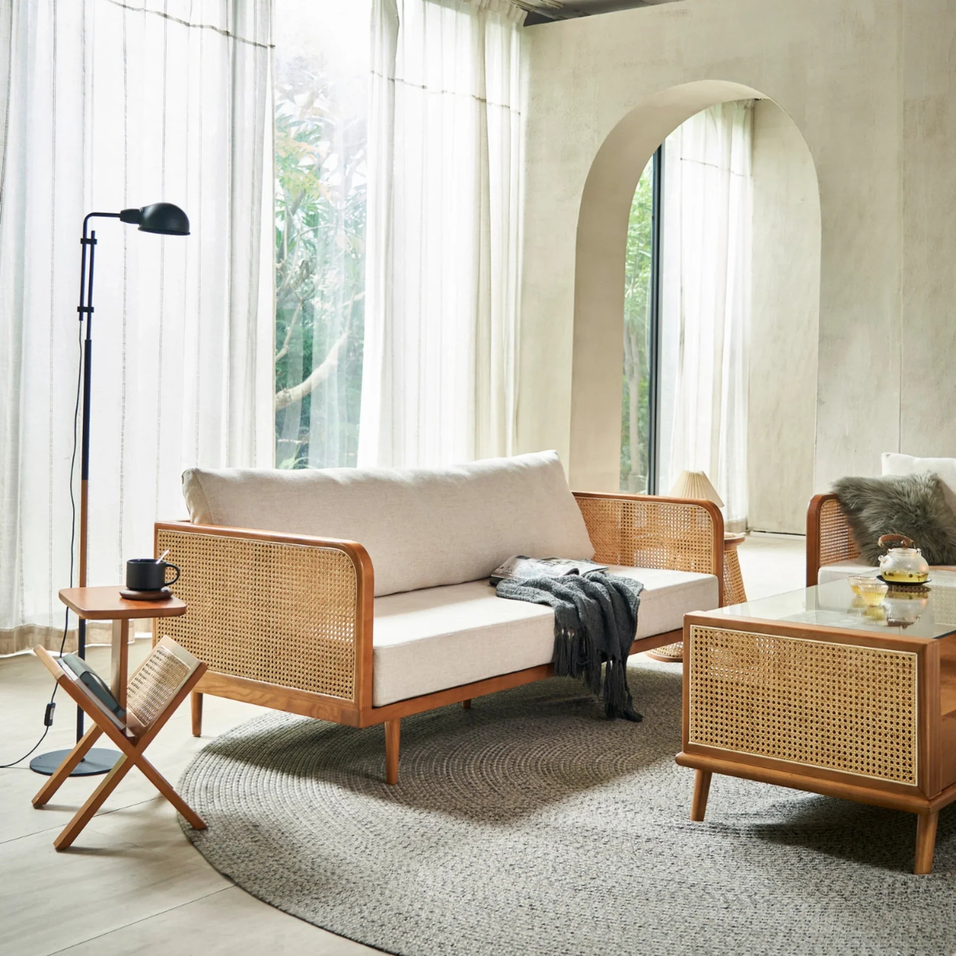Professor Rattan Cane Sofa