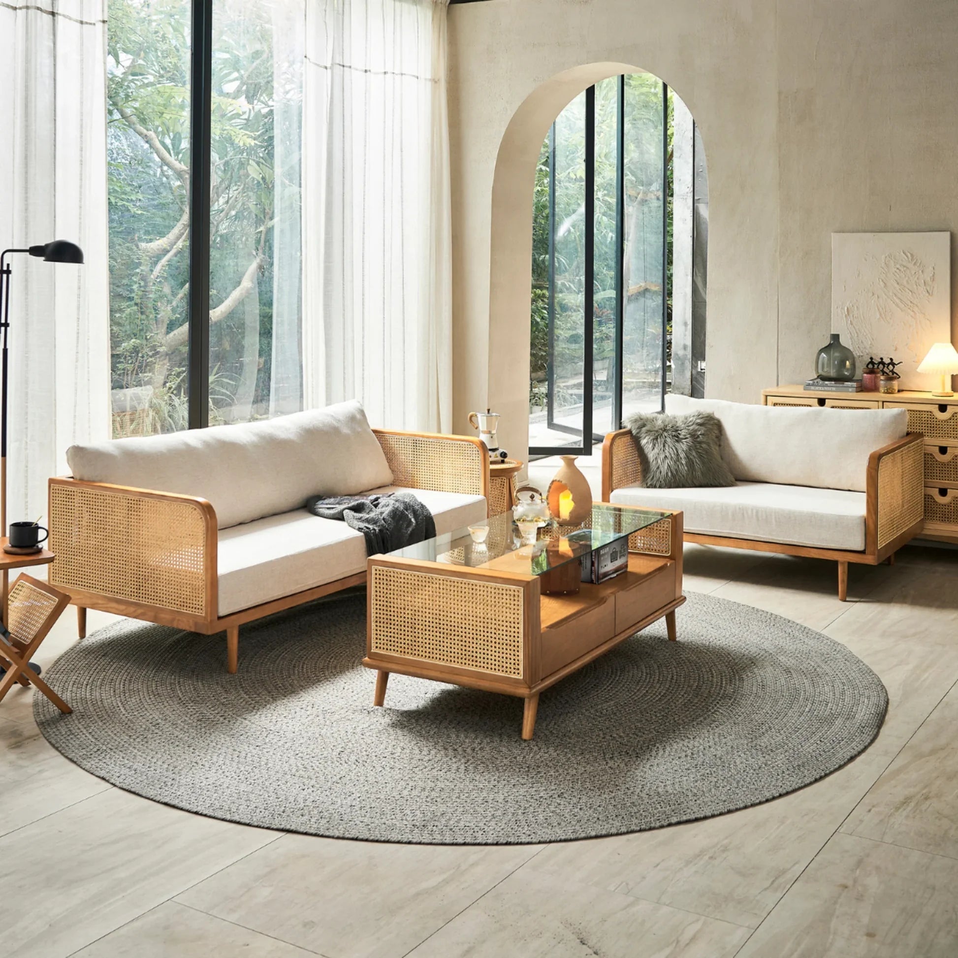 Professor Rattan Cane Sofa