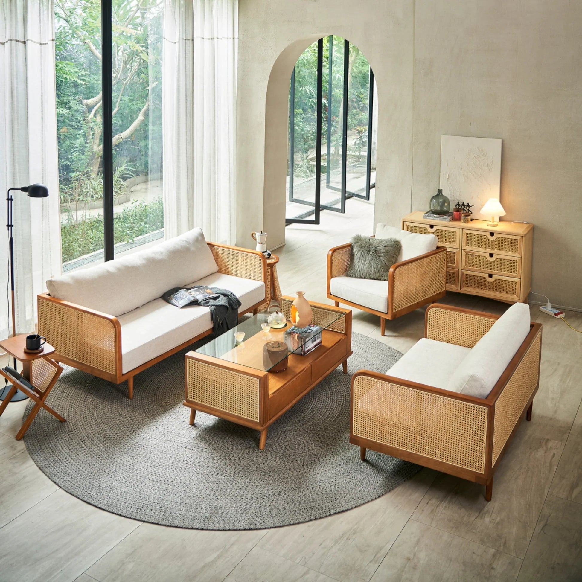 Professor Rattan Cane Sofa